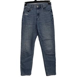 American Eagle Mom Jeans Size 6 Long Medium Wash Denim Stretch